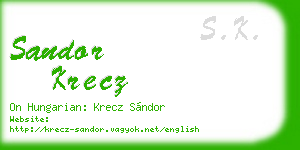 sandor krecz business card